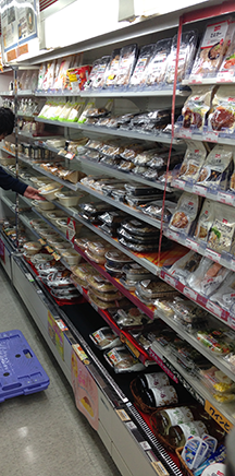 A wide variety of pre-packaged foods is a Japan C-store staple.