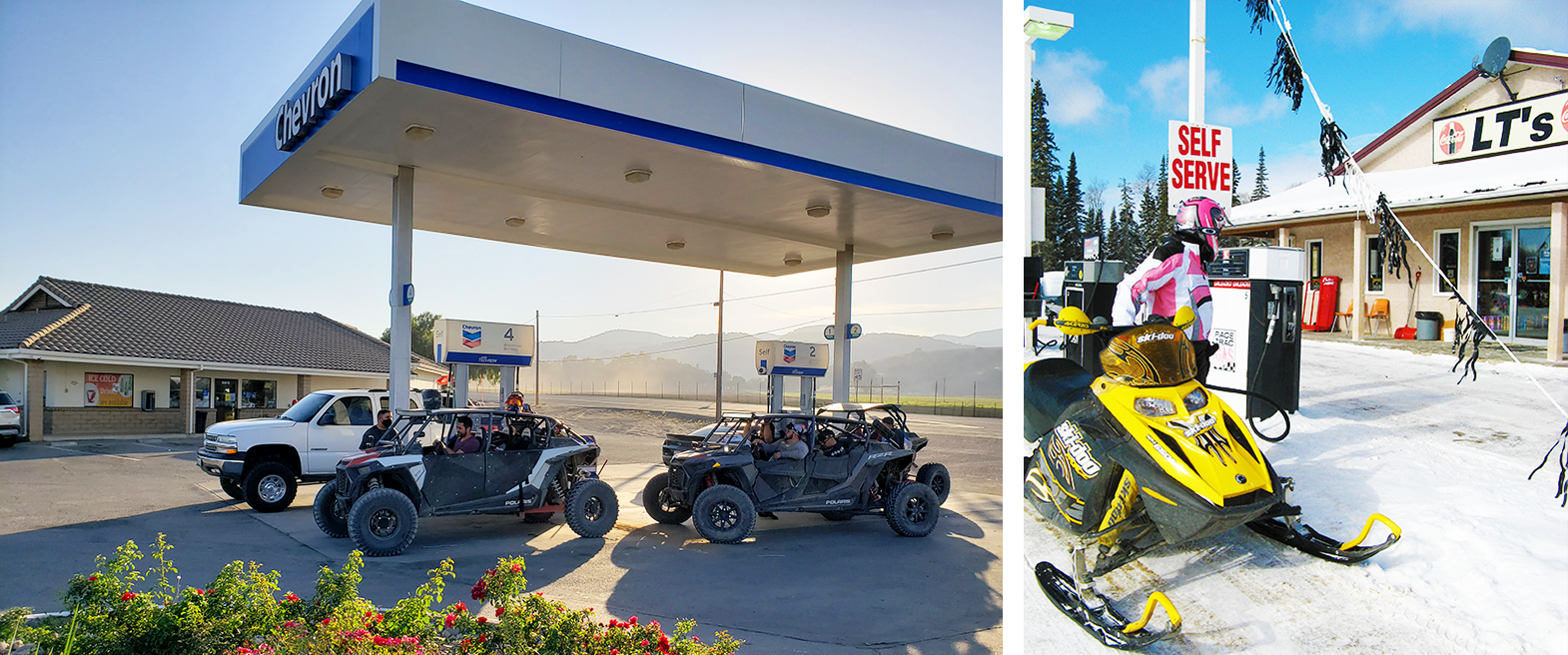 ATVs Snowmobiles fueling up